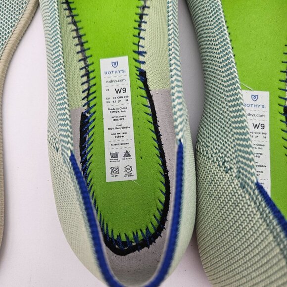 Rothys The Flat Mint Green Round Toe Slip On Flats Womens Sz 9 NEW - Picture 5 of 6